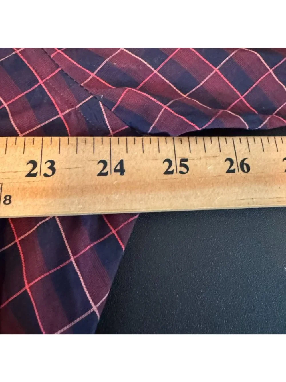 Vintage Y2K Banana Republic Maroon & Navy Checked Dress Shirt, French Cuffs, XL